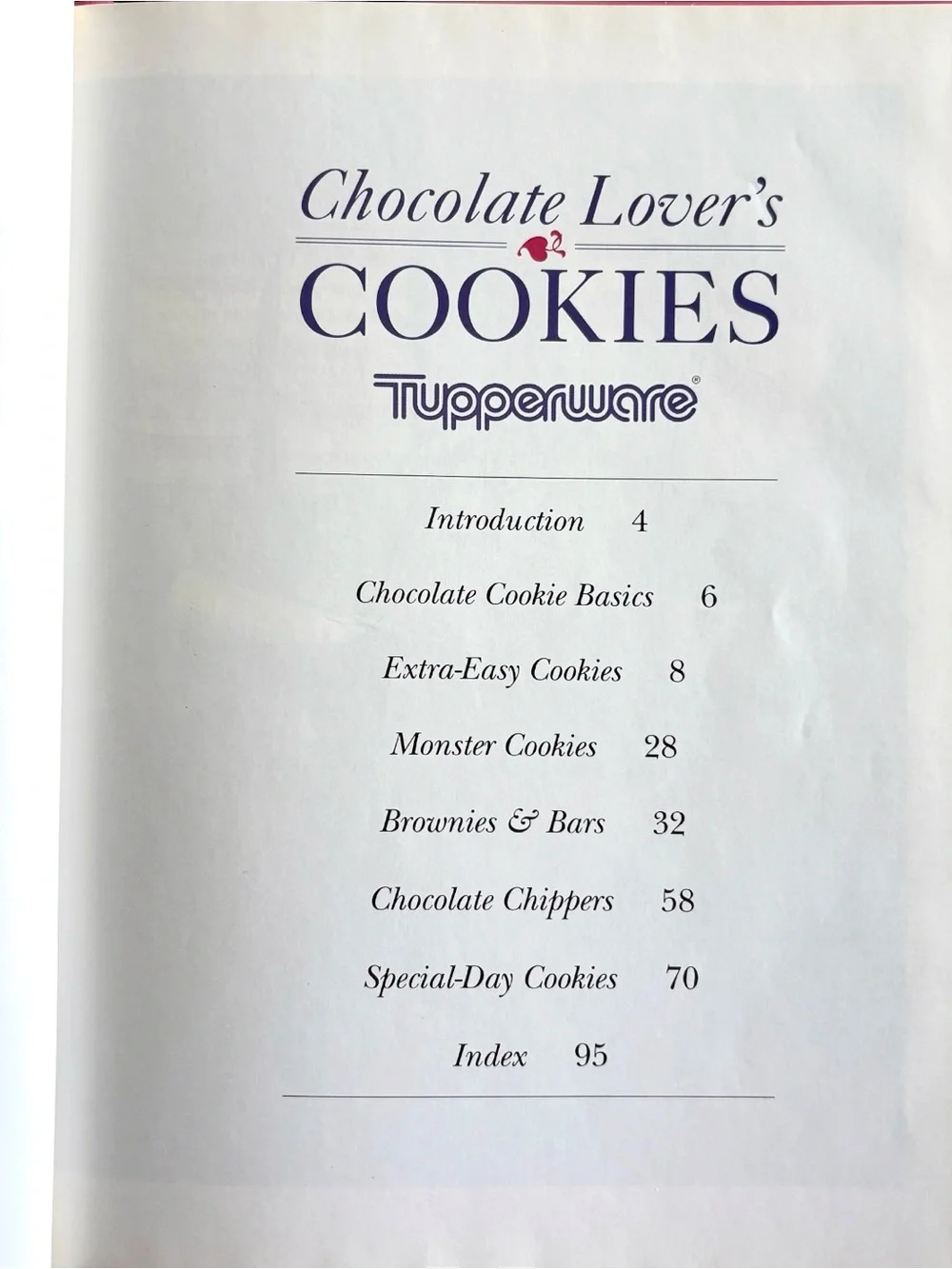 Vintage 1993 Tupperware Chocolate Lover’s Cookies Hardcover Cookbook